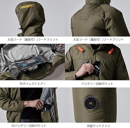バートル　AC2066 サイドファン　選べるM~XL 24Vバッテリー＆ファン付 バートルエアークラフト半袖AC2066ファンバッテリーセット